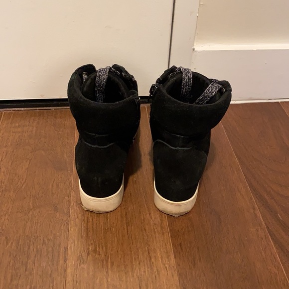 Black Steve Madden Wedge Sneaker - Picture 4 of 4